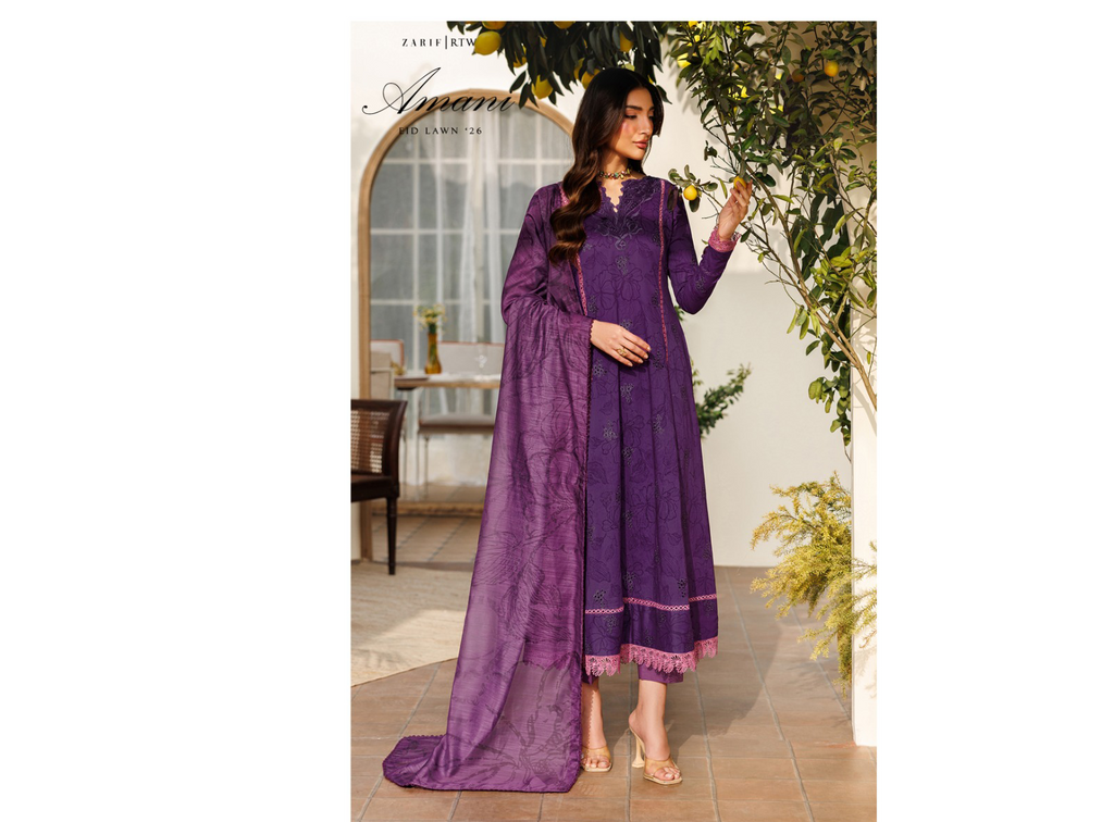 ZL-RTW-26 TIREN I Amani Eid Lawn '26 I Zarif