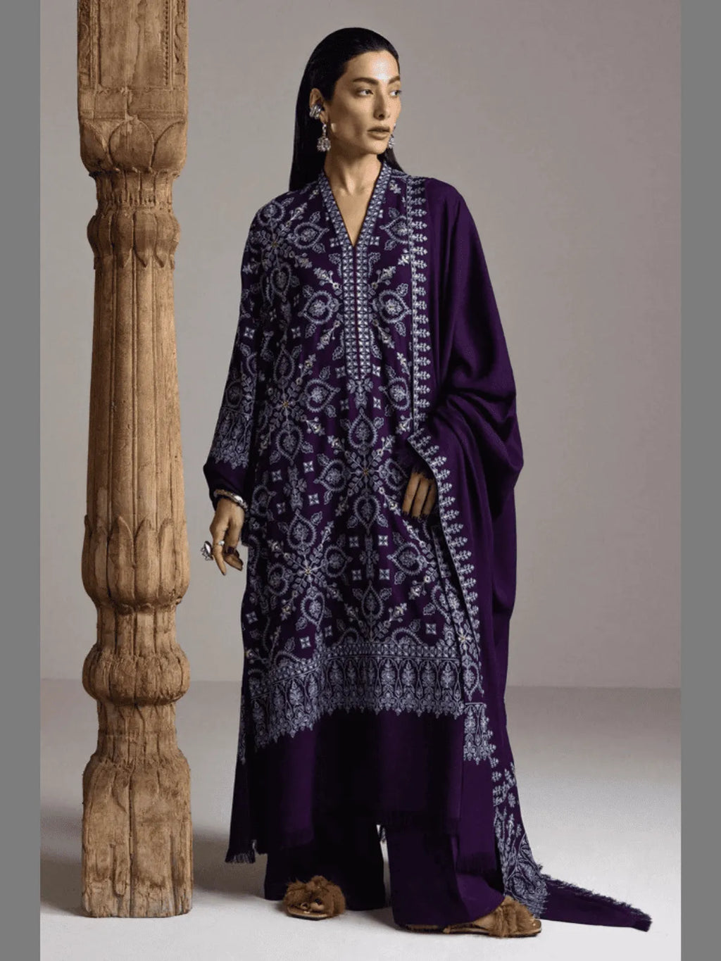BANAFSHA-D10 | Winter Unstitched Saraab 2026 | Zara Shahjahan