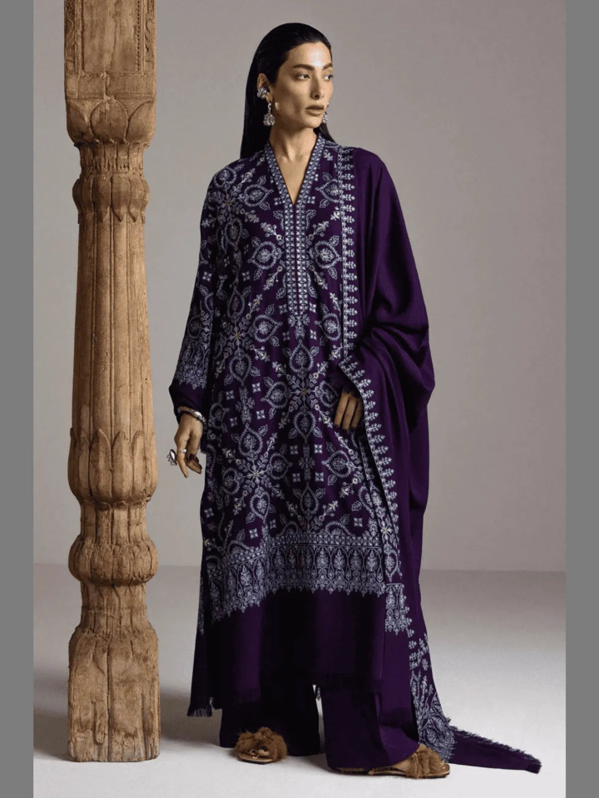 BANAFSHA-D10 | Winter Unstitched Saraab 2026 | Zara Shahjahan