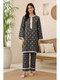Black base- 2 Piece Lawn | Portia Fabrics