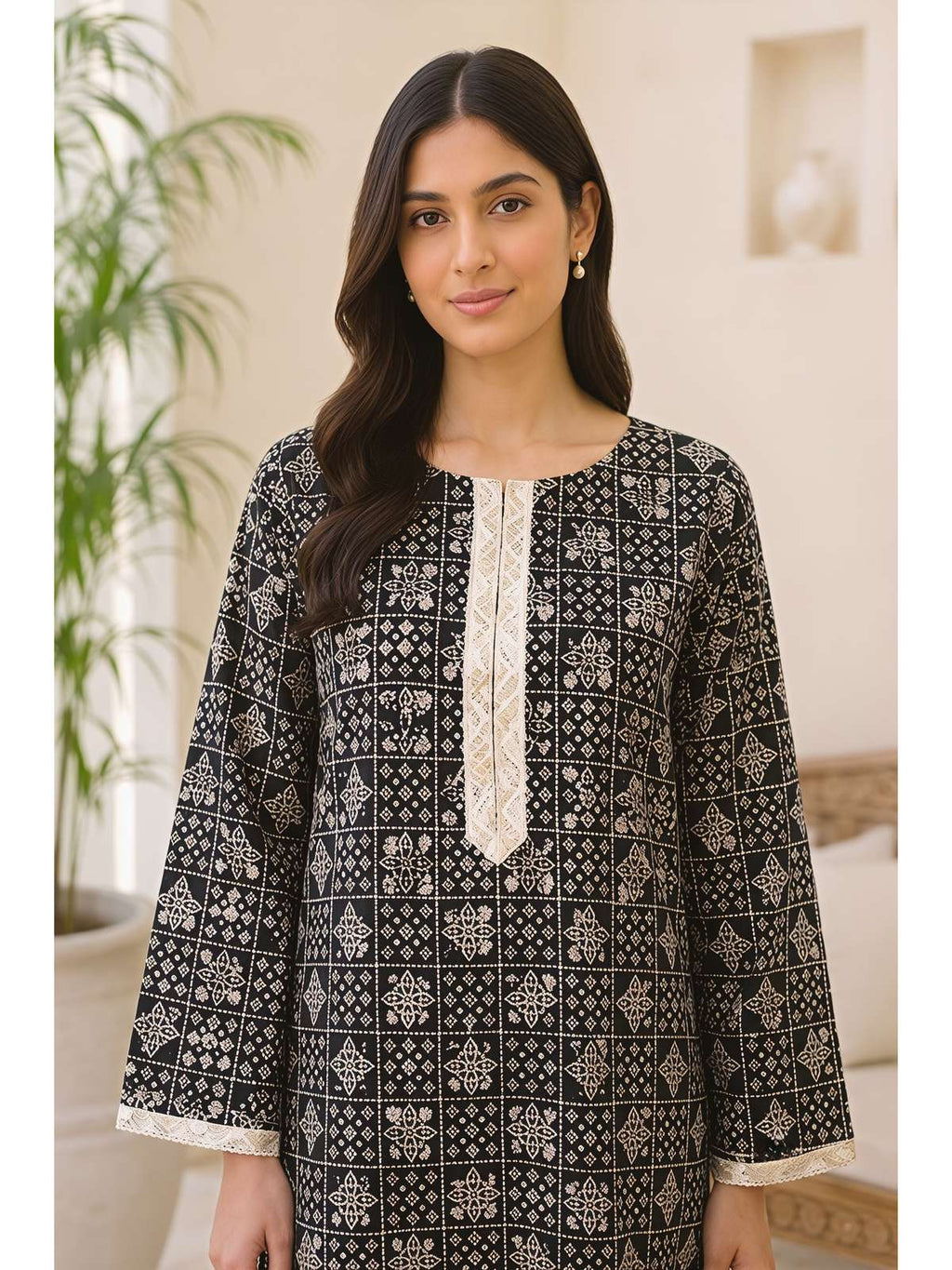 Black base- 2 Piece Lawn | Portia Fabrics