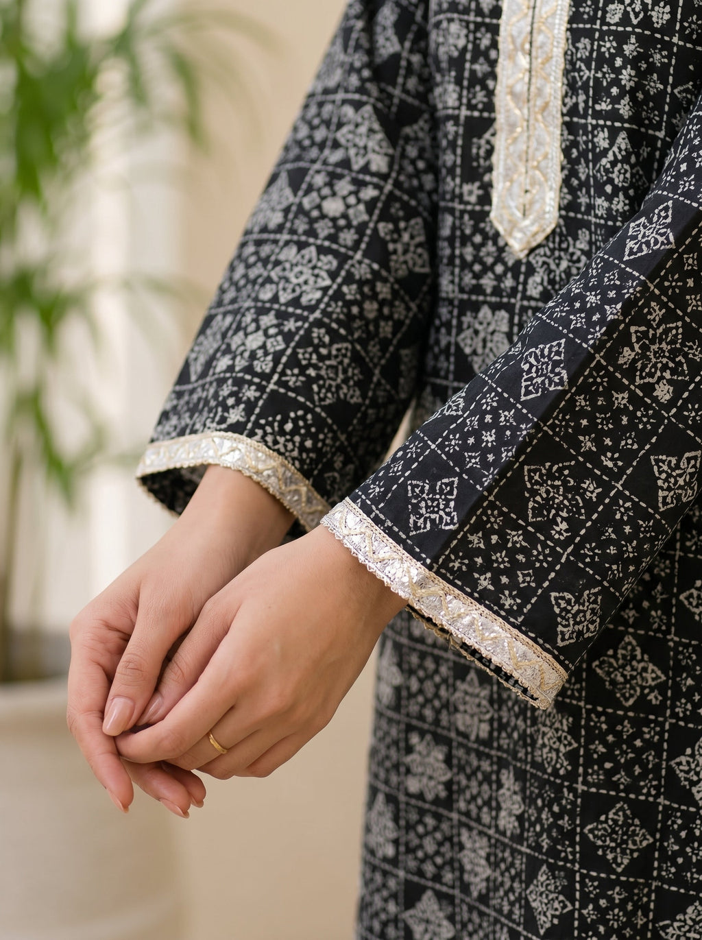 Black base- 2 Piece Lawn | Portia Fabrics