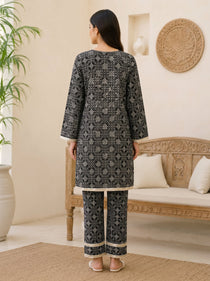 Black base- 2 Piece Lawn | Portia Fabrics