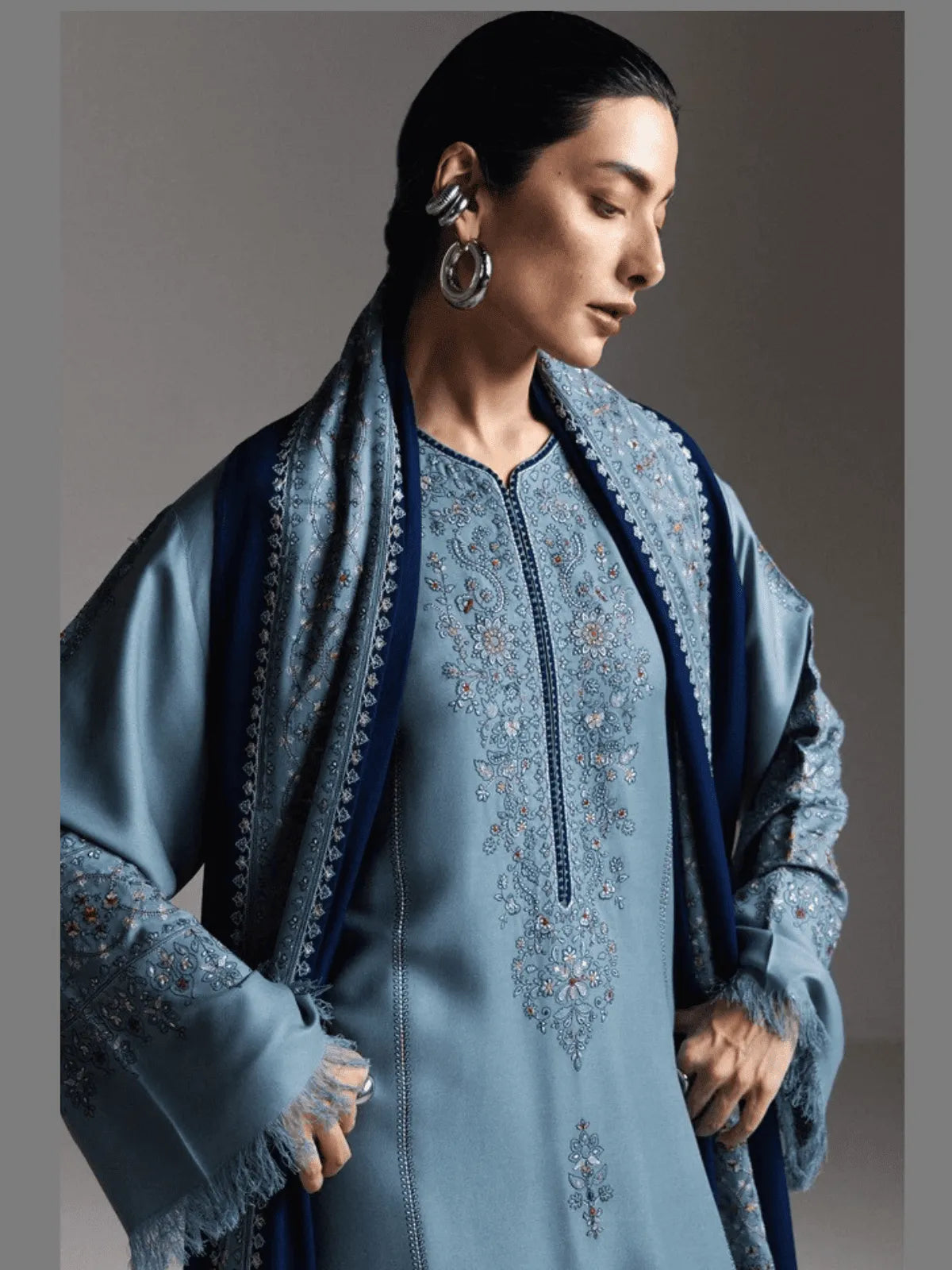 FIROZA-D9 | Winter Unstitched Saraab 2026 | Zara Shahjahan Secondary image