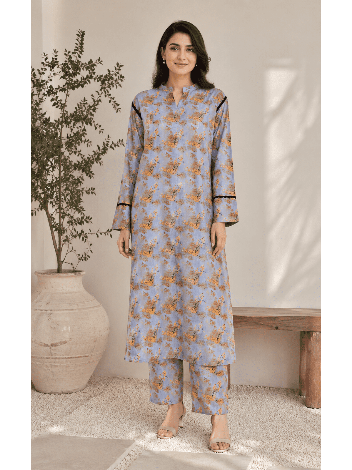 Slate Blue-2 Piece Lawn | portia fabrics