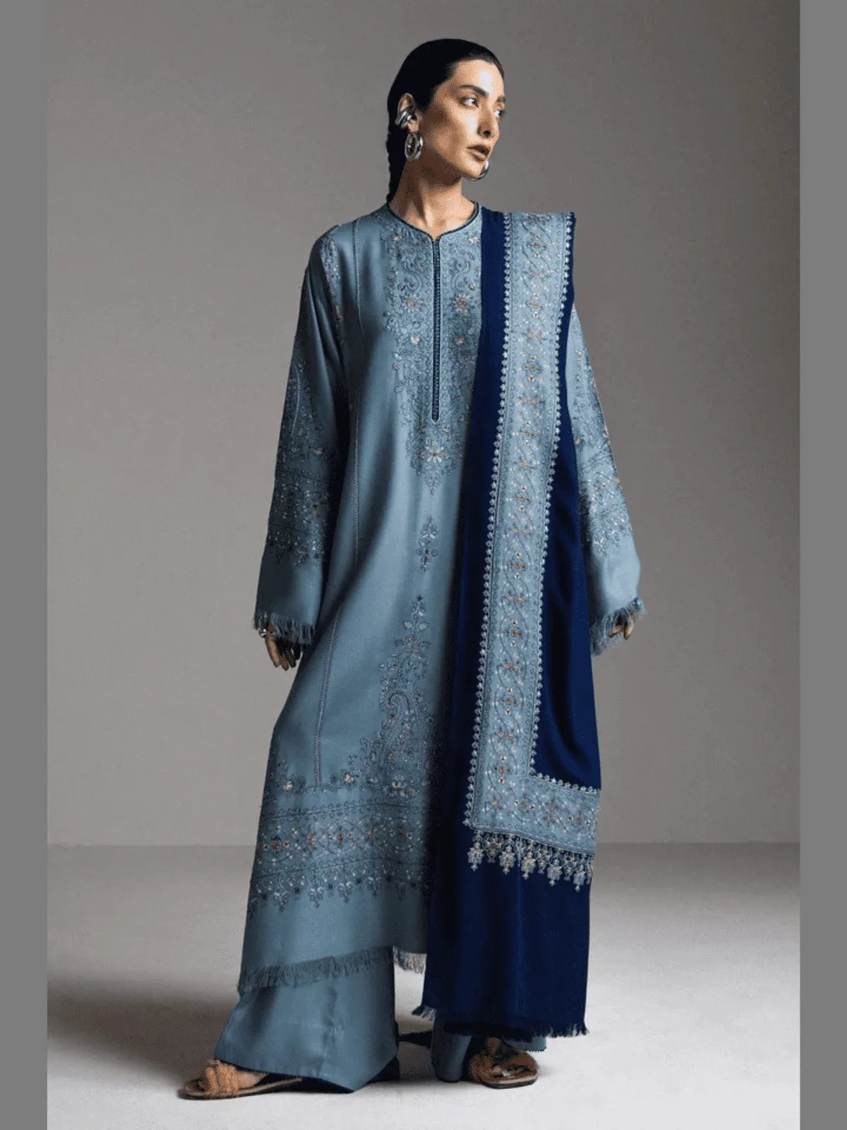 FIROZA-D9 | Winter Unstitched Saraab 2026 | Zara Shahjahan Main image