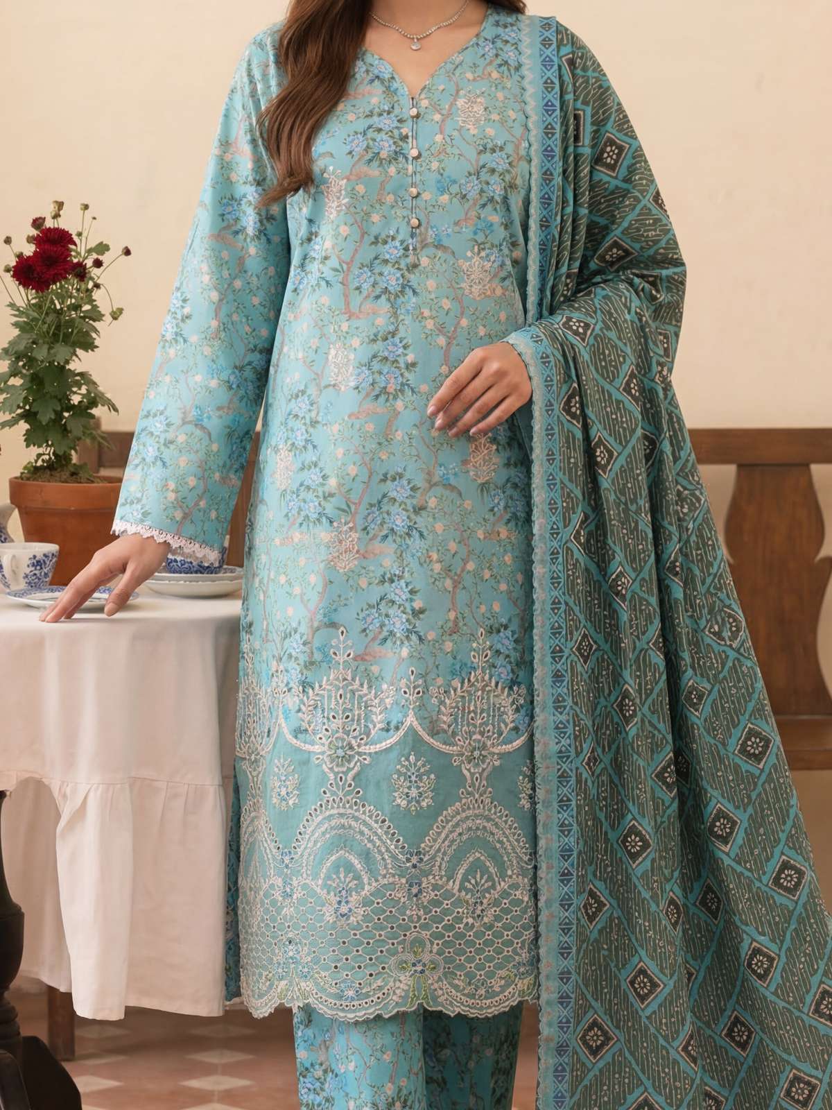 Ornate |  Festive Lawn Print Embroidered Collection | Dressline Main image