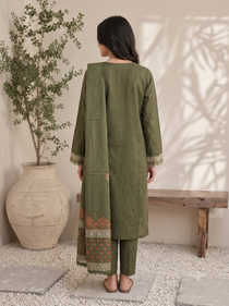 Olive Green | 3 Piece Lawn | Portia Fabrics