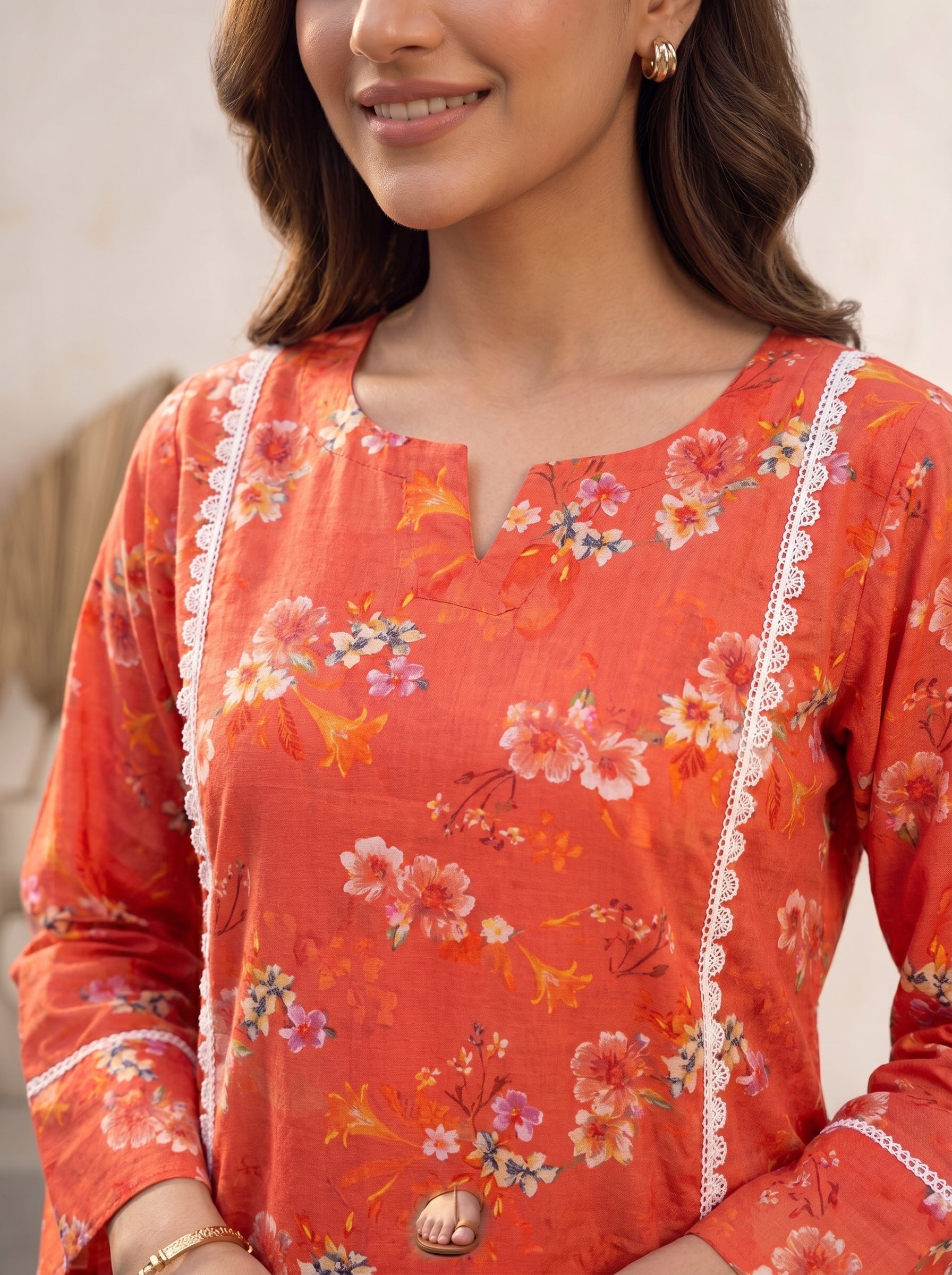 Rust Orange - 3 Piece Lawn | Portia Fabrics