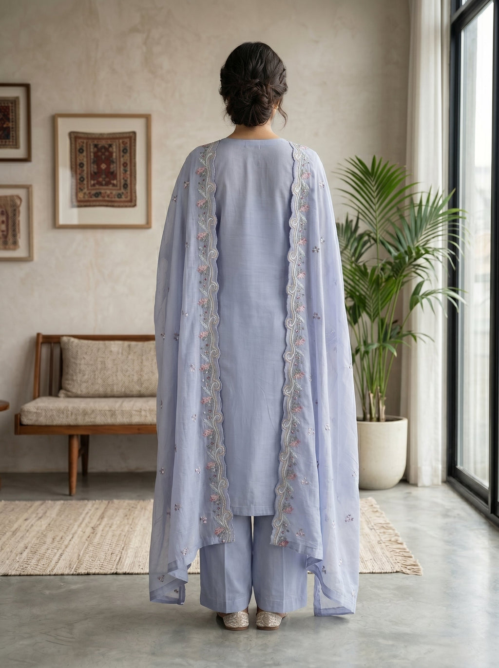 Graceful Lavender 3-Piece Suit Lawn | Portia Fabrics