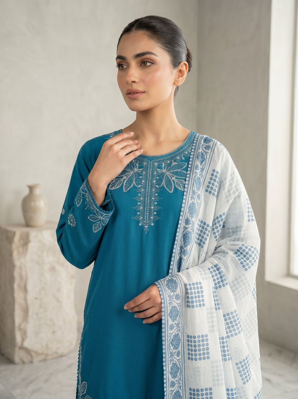 Light Blue 3 Piece Lawn | Portia Fabrics