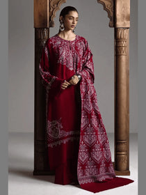 QIRMIZ-D7 | Winter Unstitched Saraab 2026 | Zara Shahjahan