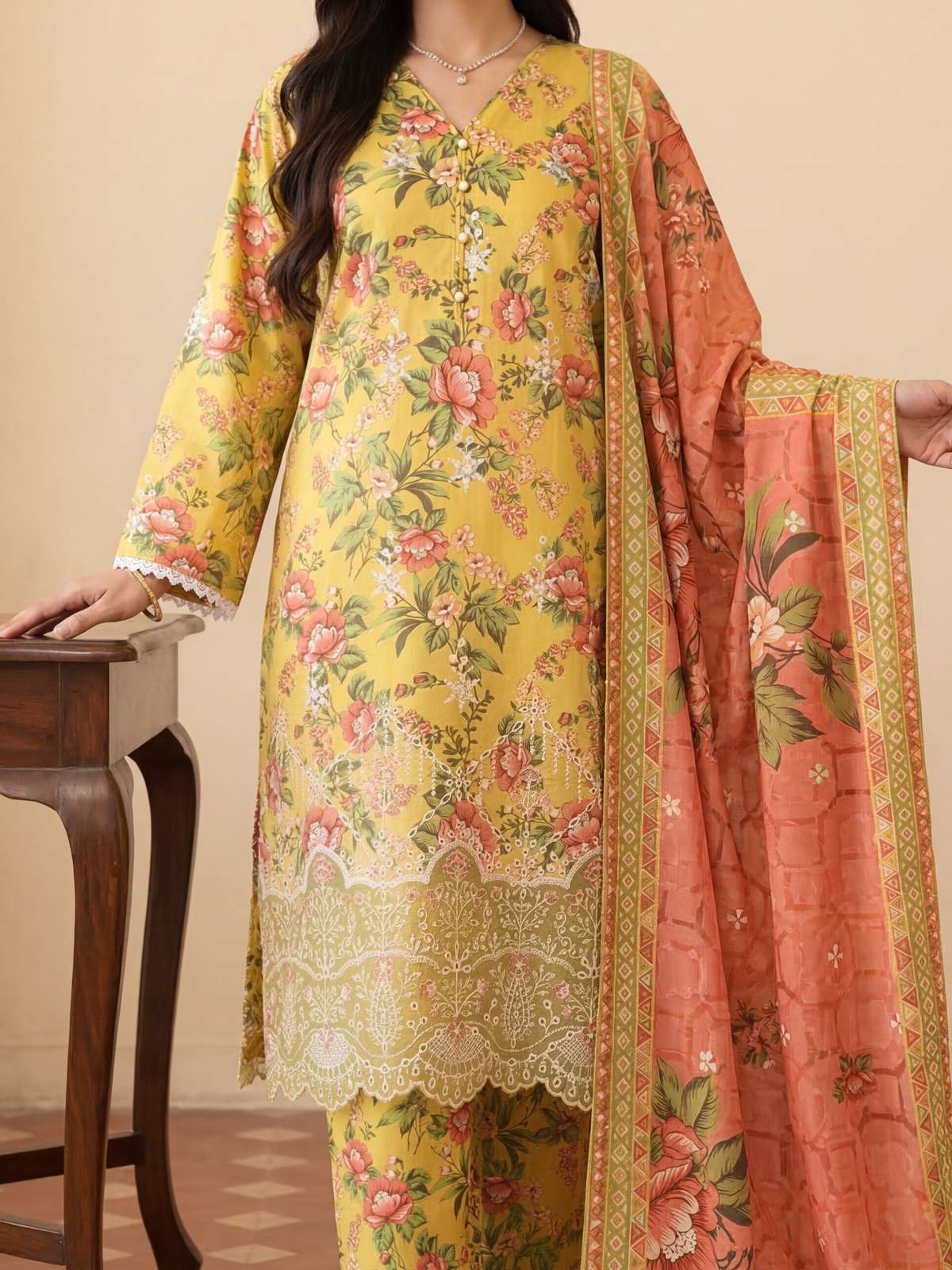 Ornate |  Festive Lawn Print Embroidered Collection | Dressline Main image
