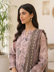 Dusty Pink 3-Piece Lawn Suit | Portia Fabrics