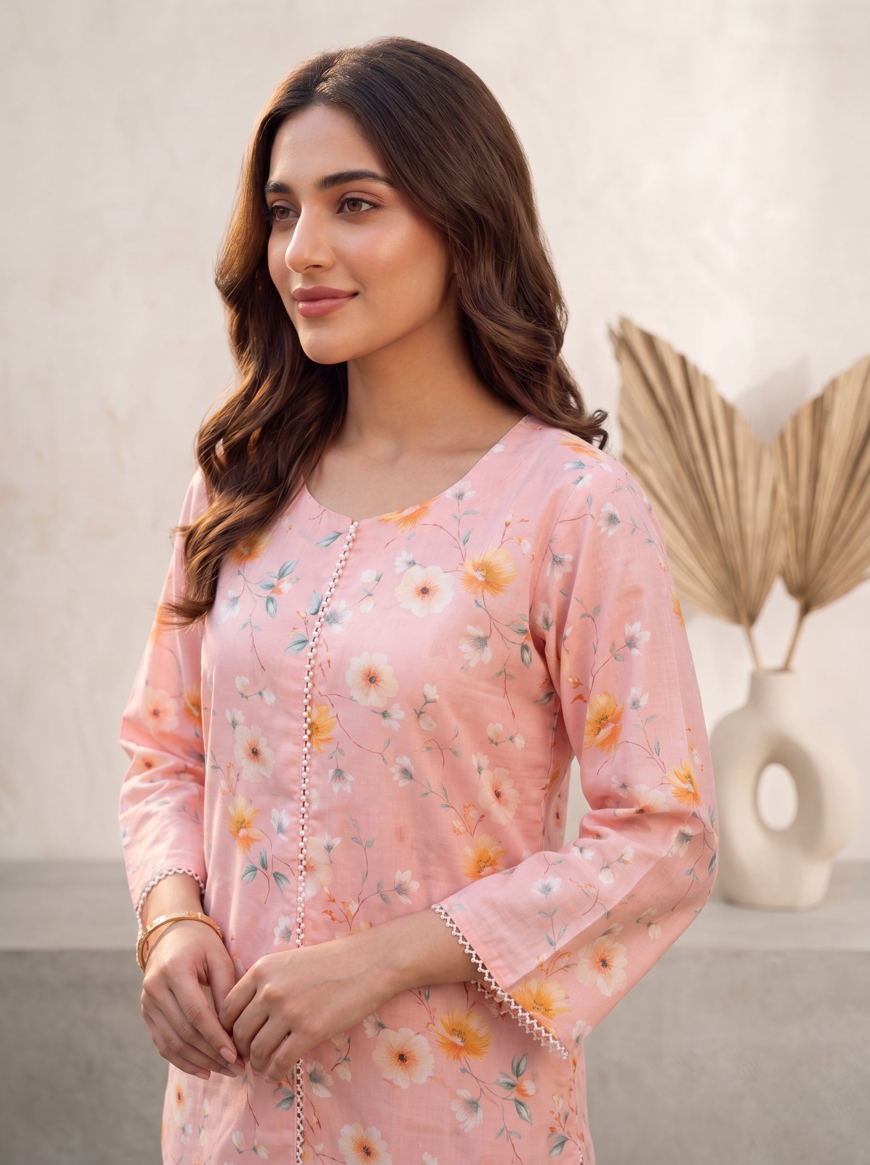 Soft dusty pink-2 Piece Lawn | Portia Fabrics
