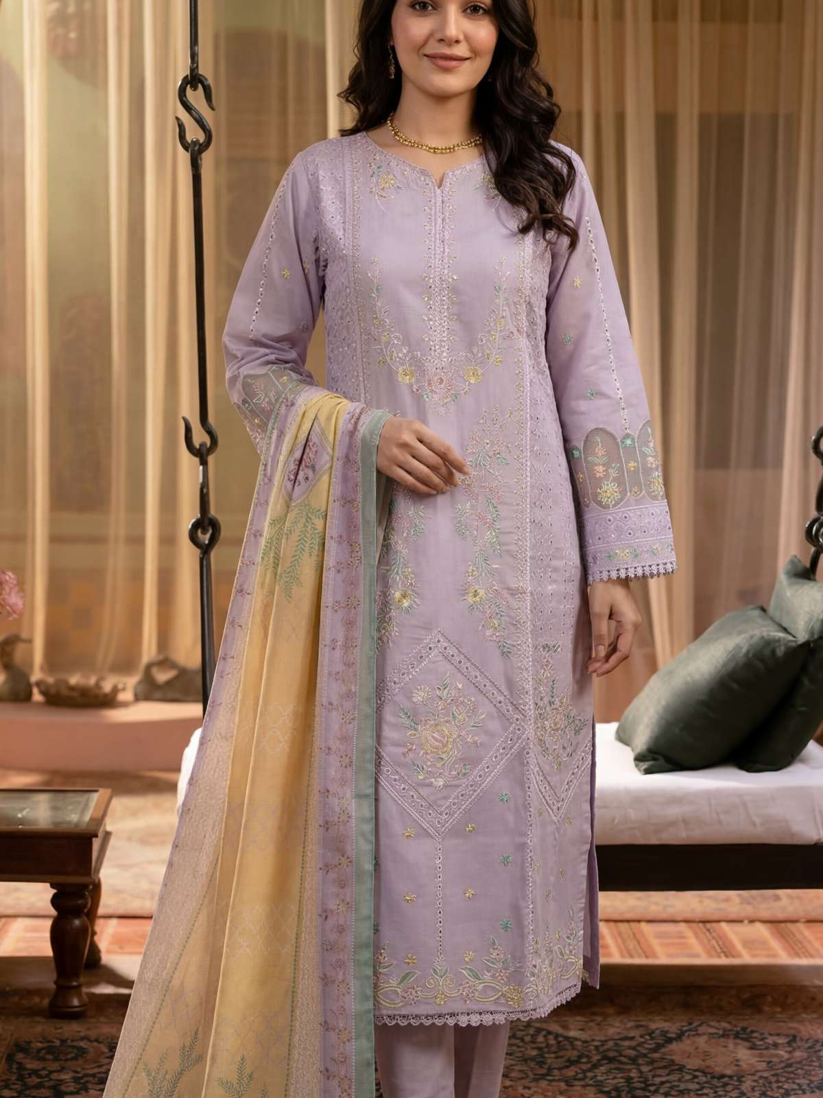 Diora | LAWN Embroidered Collection | Dressline Secondary image