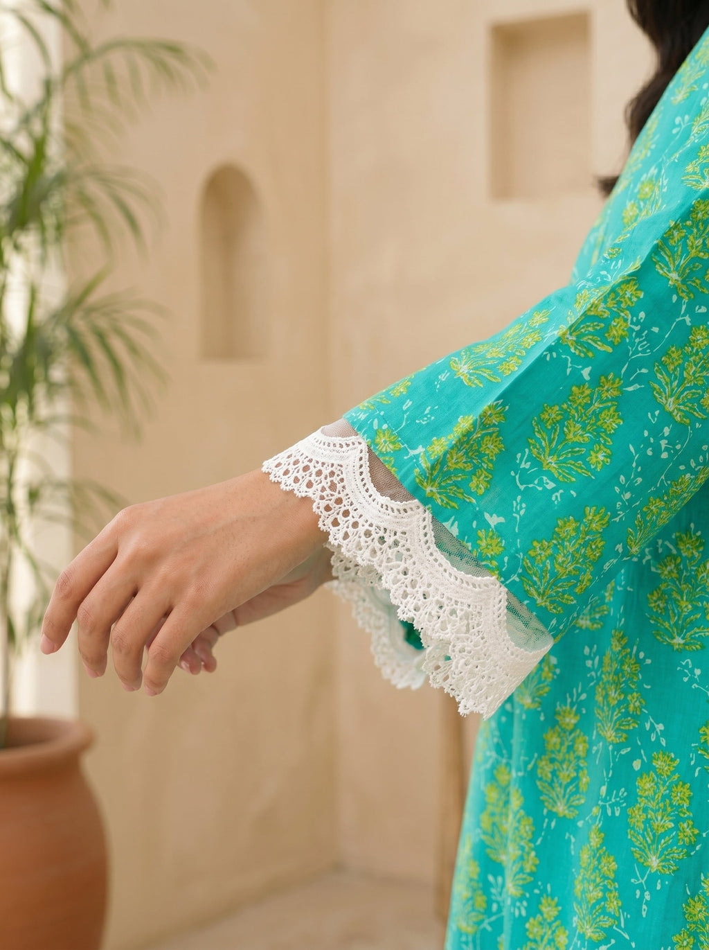 Teal-green-2 Piece Lawn | Portia Fabrics