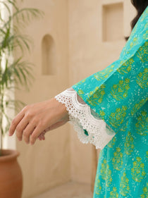 Teal-green-2 Piece Lawn | Portia Fabrics