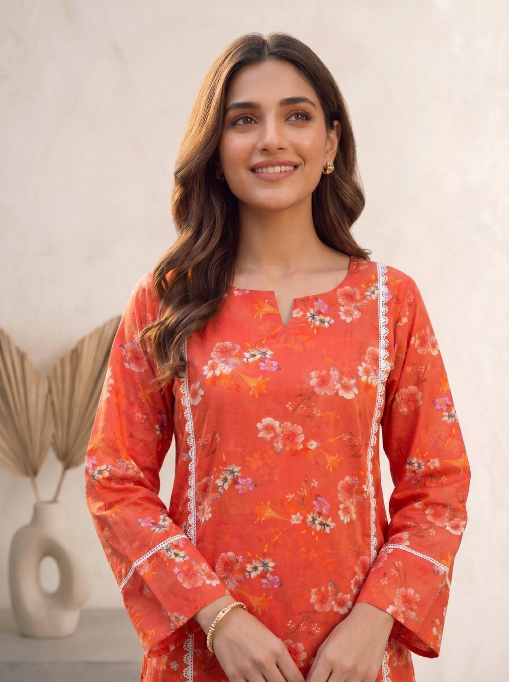 Rust Orange - 3 Piece Lawn | Portia Fabrics