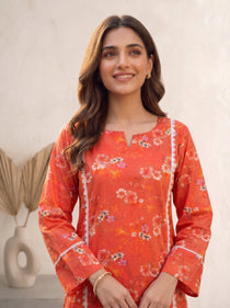 Rust Orange - 3 Piece Lawn | Portia Fabrics