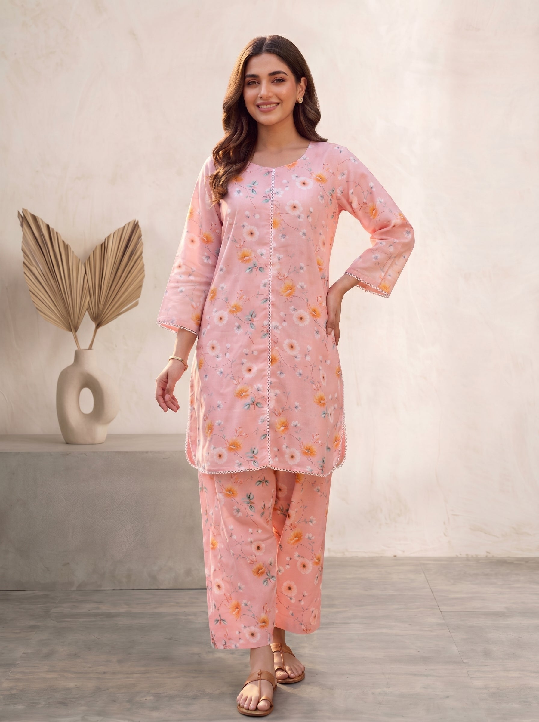 Soft dusty pink-2 Piece Lawn | Portia Fabrics
