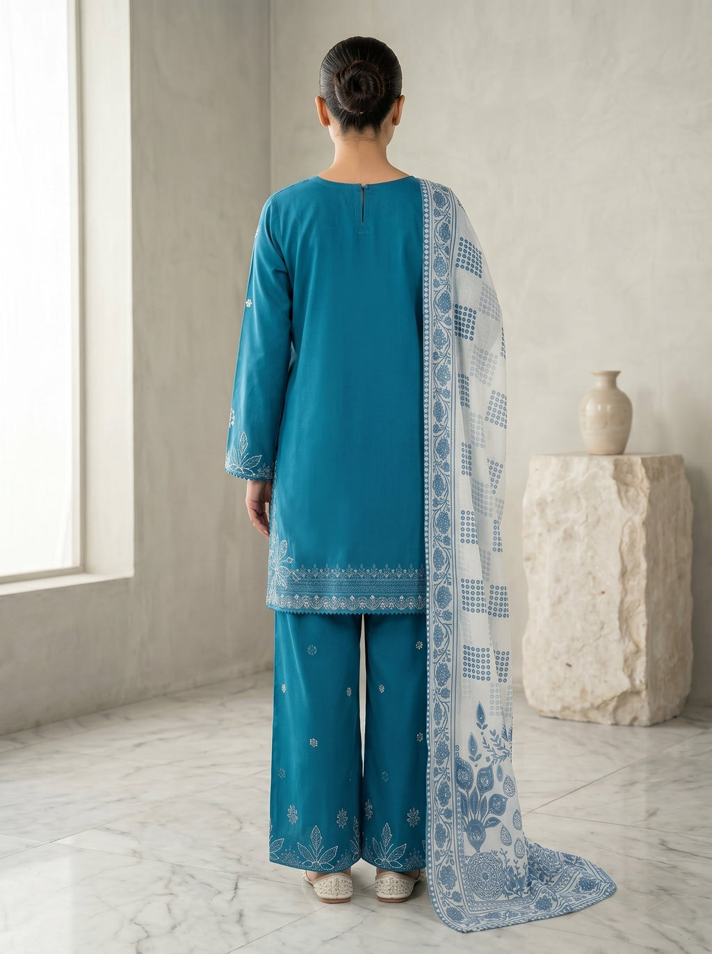 Light Blue 3 Piece Lawn | Portia Fabrics