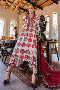 3A 3 Piece Unstitched Embroidered Lawn Suit | M Print | Maria B - Portia Fabrics
