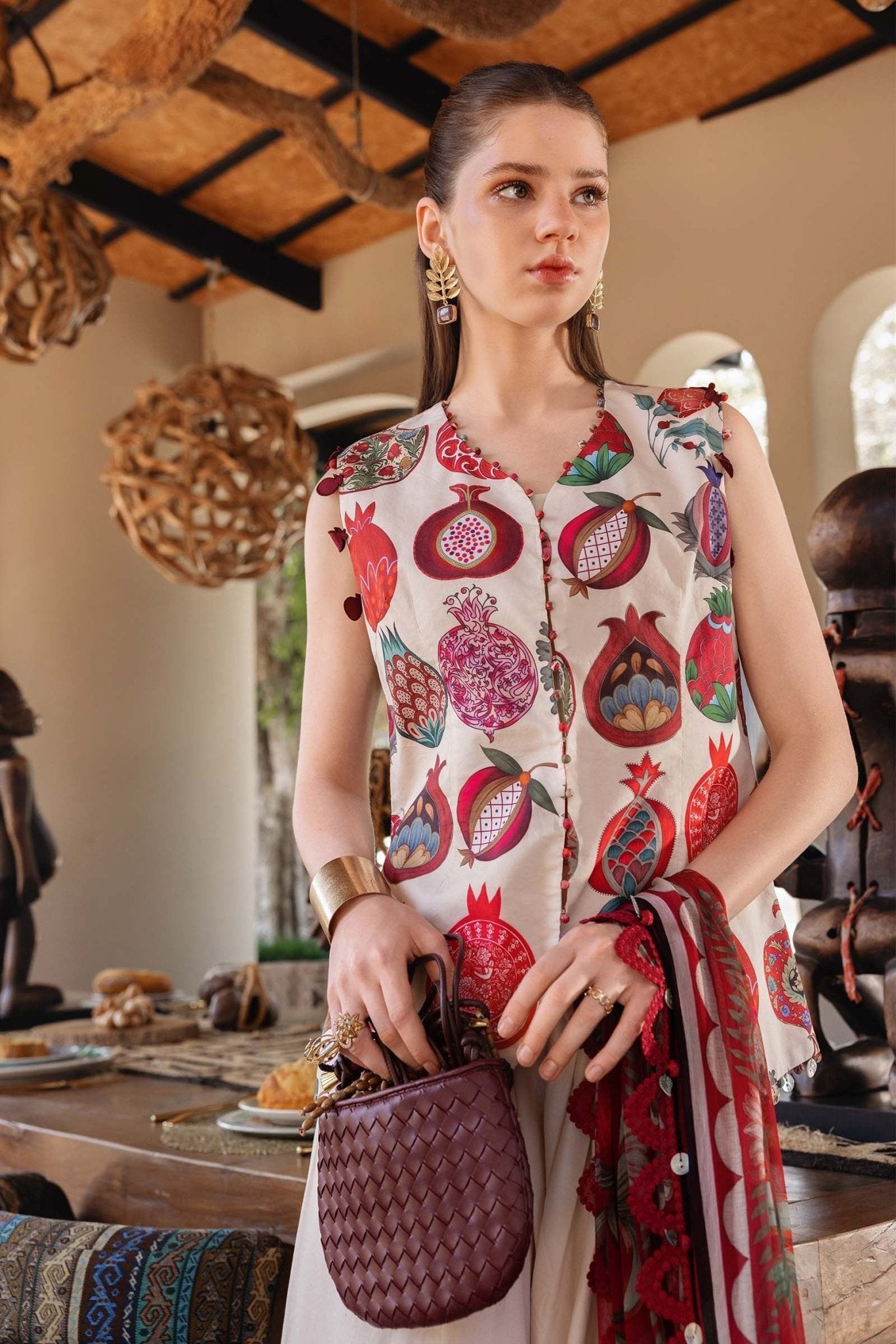 3A 3 Piece Unstitched Embroidered Lawn Suit | M Print | Maria B - Portia Fabrics