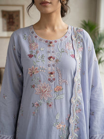 Graceful Lavender 3-Piece Suit Lawn | Portia Fabrics