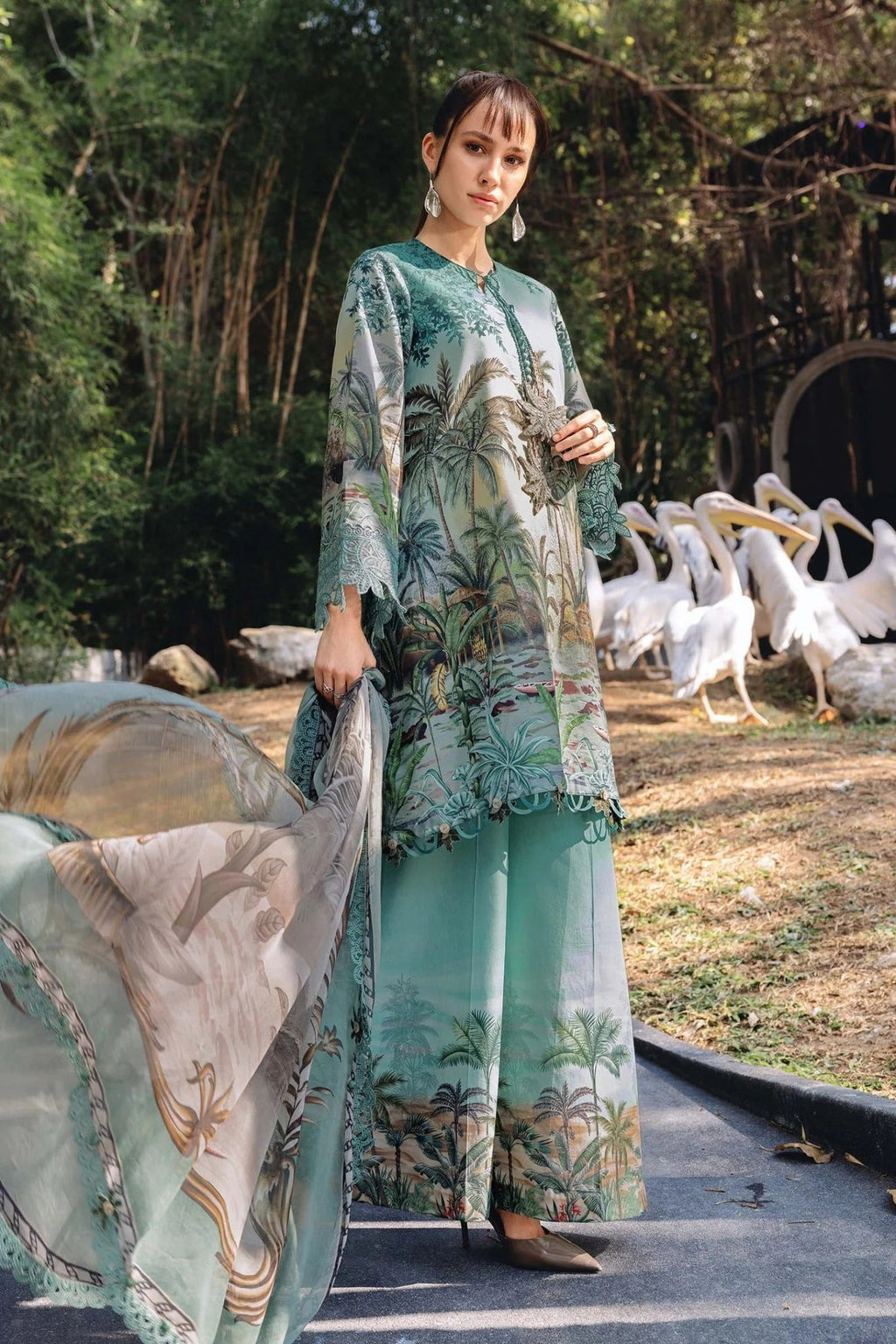 7A 3 Piece Unstitched Embroidered Lawn Suit | M Print | Maria B - Portia Fabrics