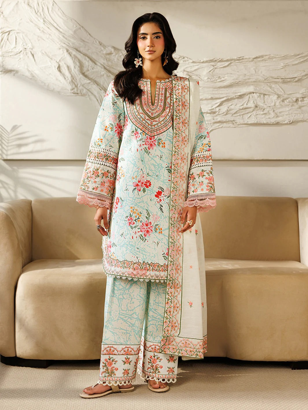 L-05 | 3 PC Lawn | Leila Lawn '26 | Mahnur Main image