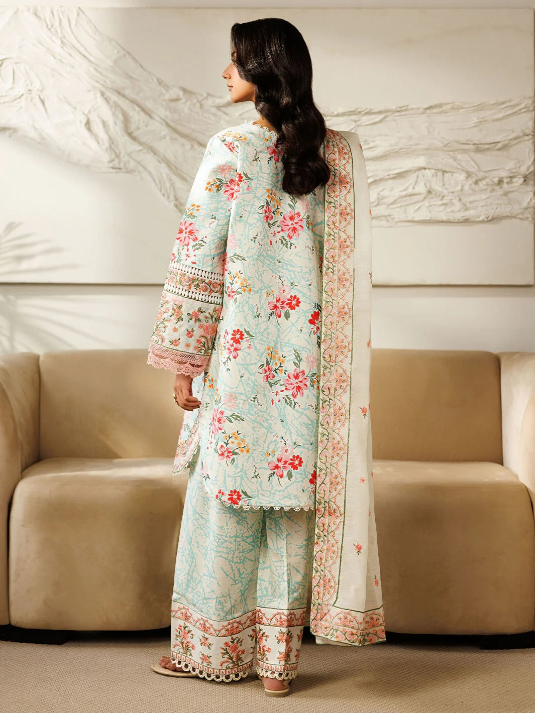 L-05 | 3 PC Lawn | Leila Lawn '26 | Mahnur Secondary image