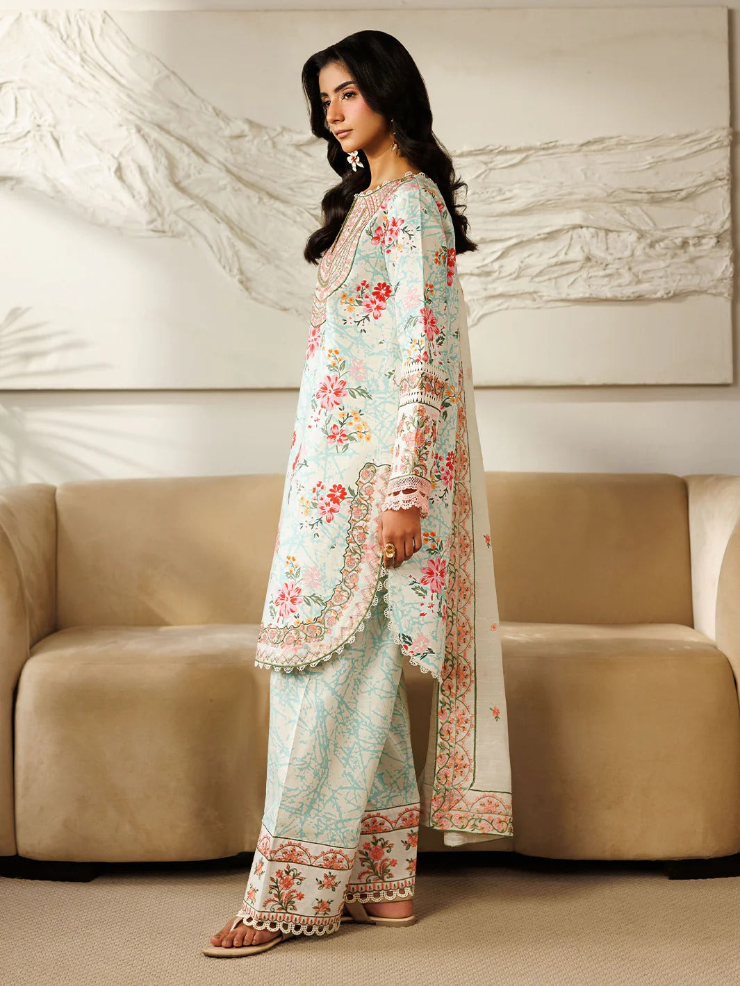 L-05 | 3 PC Lawn | Leila Lawn '26 | Mahnur