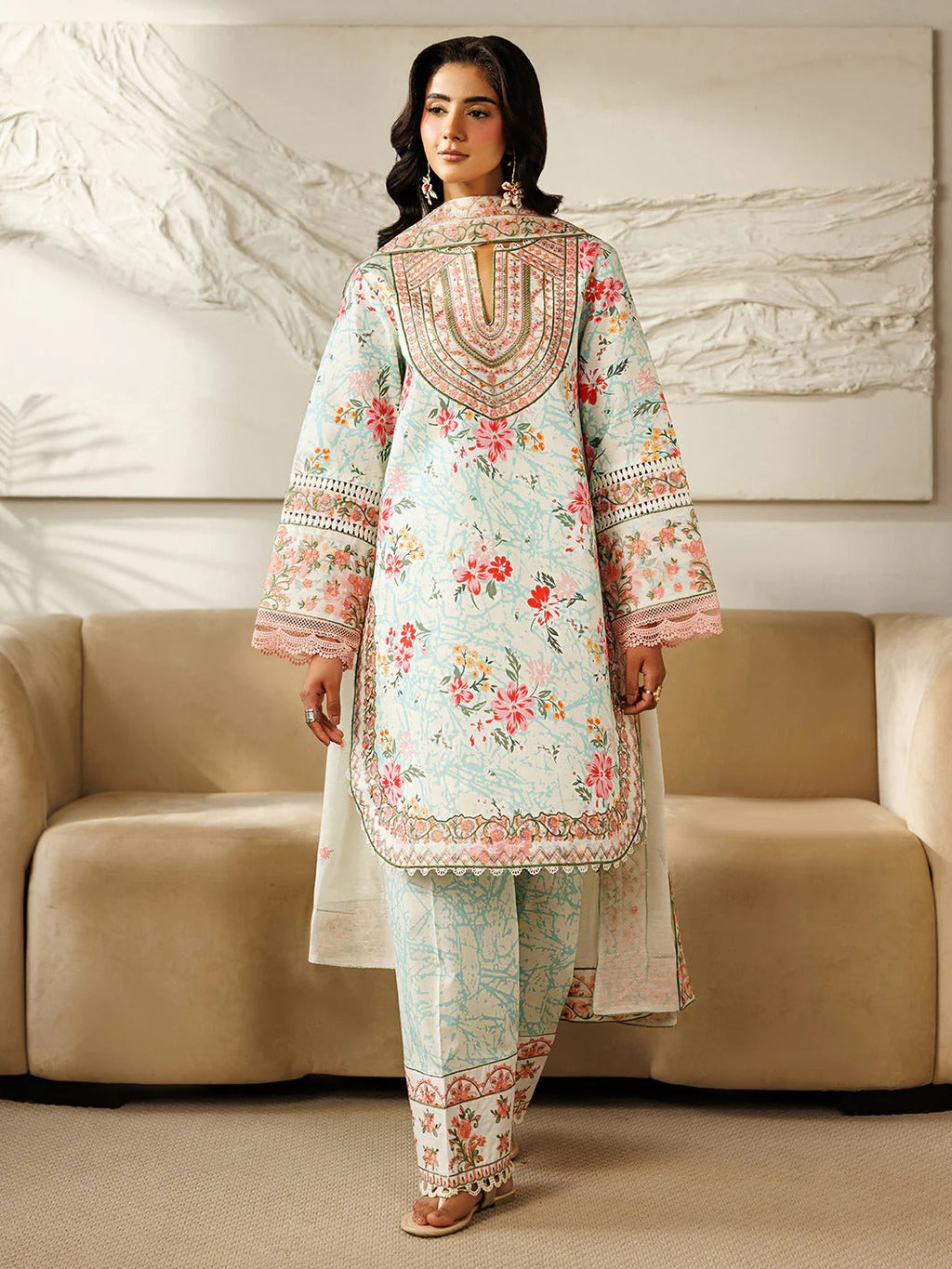 L-05 | 3 PC Lawn | Leila Lawn '26 | Mahnur