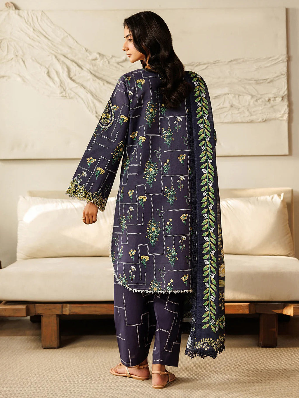 L-09 | 3 PC Lawn | Leila Lawn '26 | Mahnur