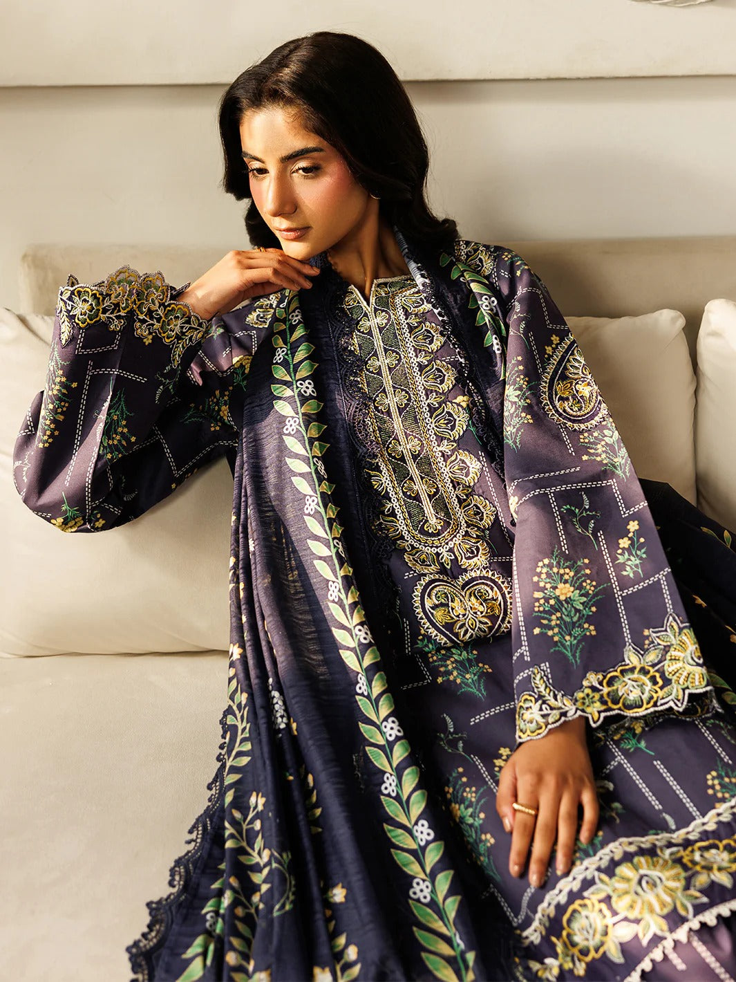 L-09 | 3 PC Lawn | Leila Lawn '26 | Mahnur