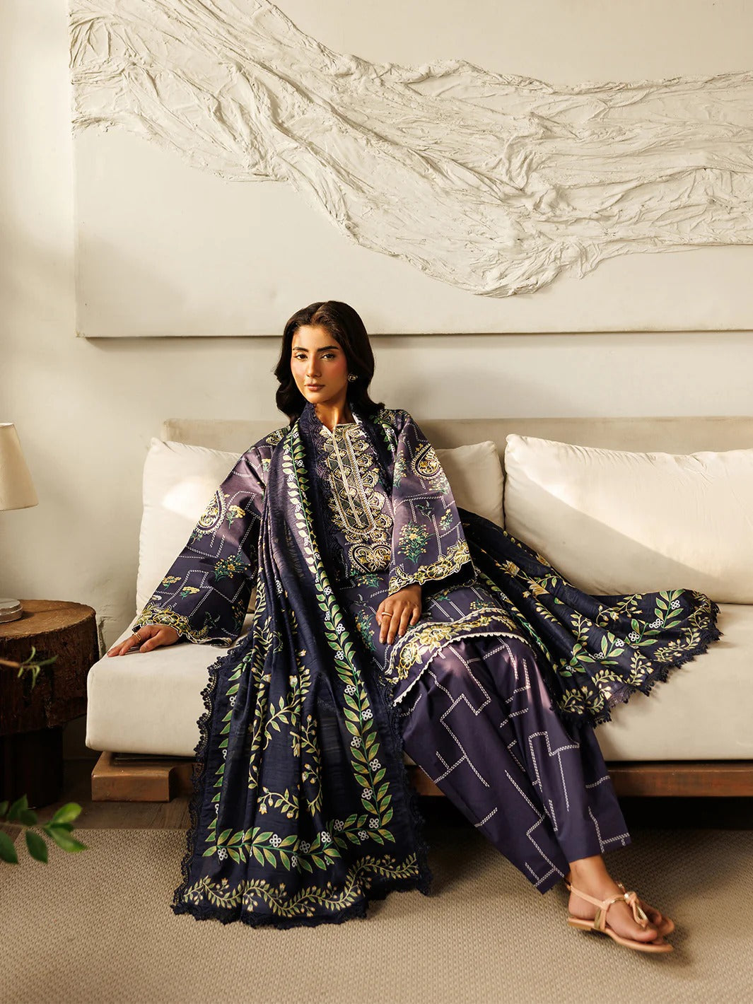 L-09 | 3 PC Lawn | Leila Lawn '26 | Mahnur