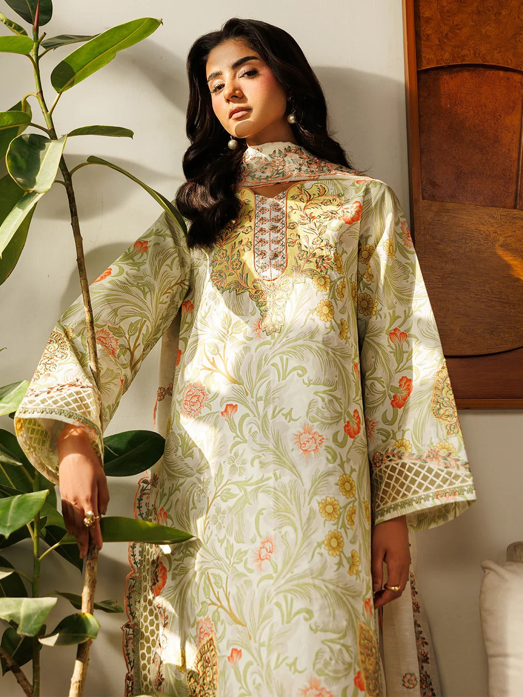 L-11 | 3 PC Lawn | Leila Lawn '26 | Mahnur Secondary image