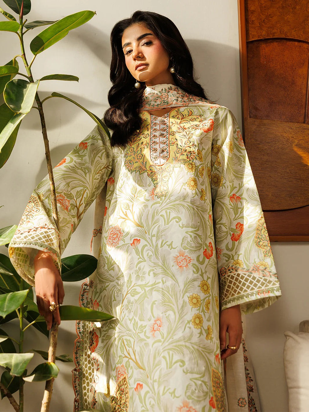 L-11 | 3 PC Lawn | Leila Lawn '26 | Mahnur