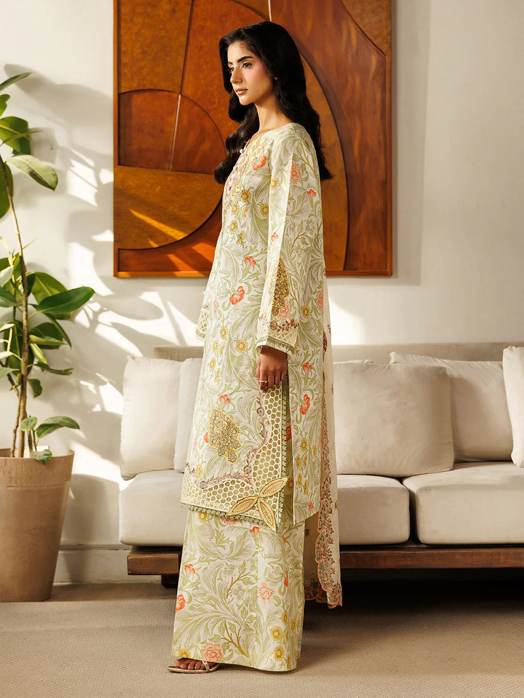 L-11 | 3 PC Lawn | Leila Lawn '26 | Mahnur