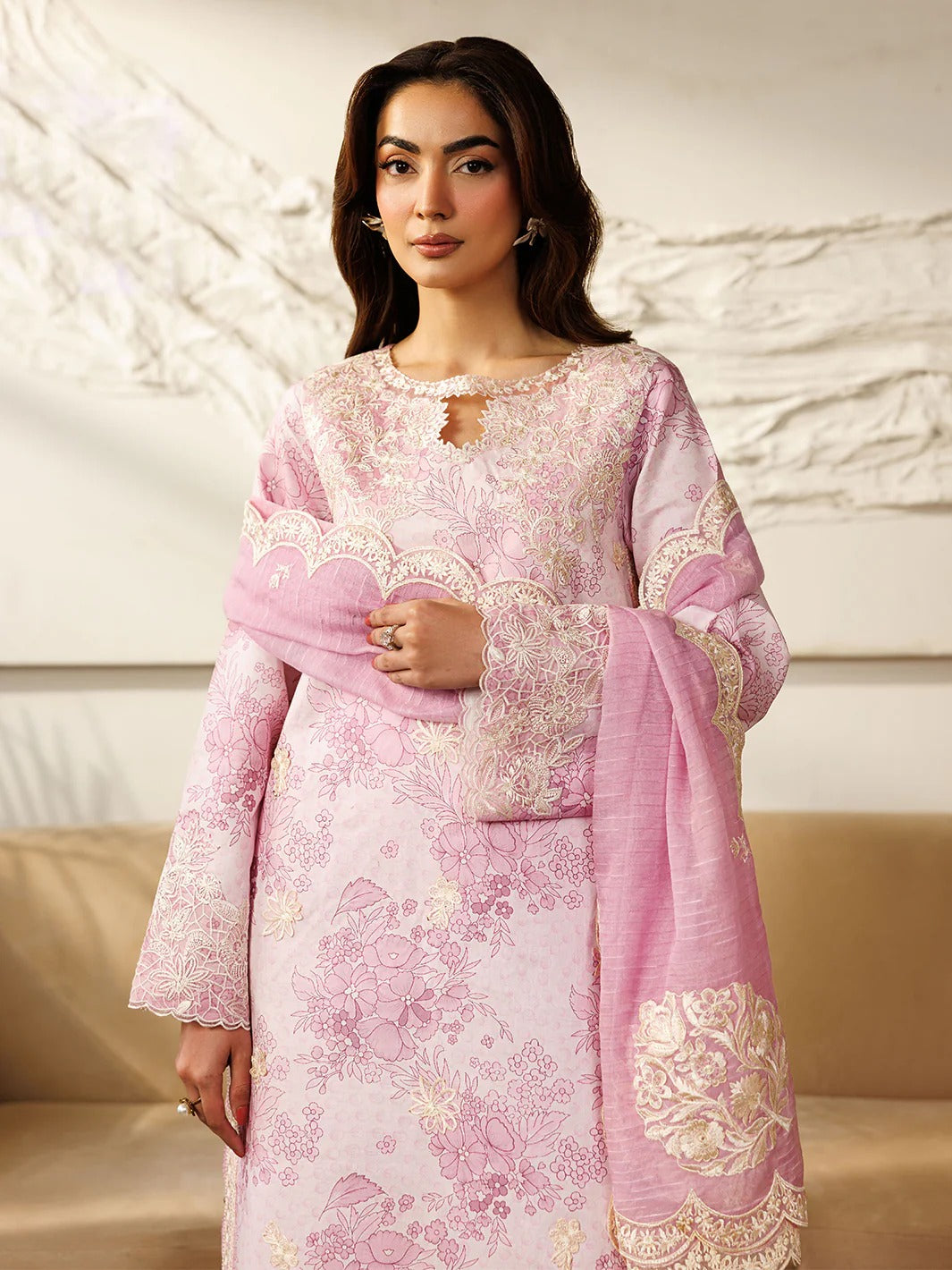 L-12 | 3 PC Lawn | Leila Lawn '26 | Mahnur Secondary image