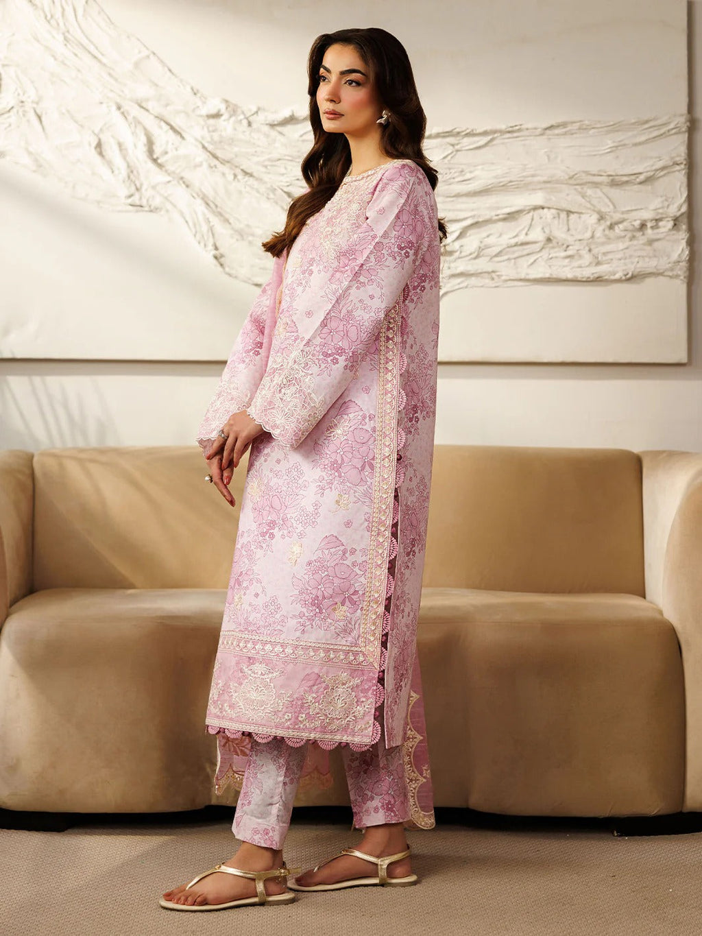 L-12 | 3 PC Lawn | Leila Lawn '26 | Mahnur