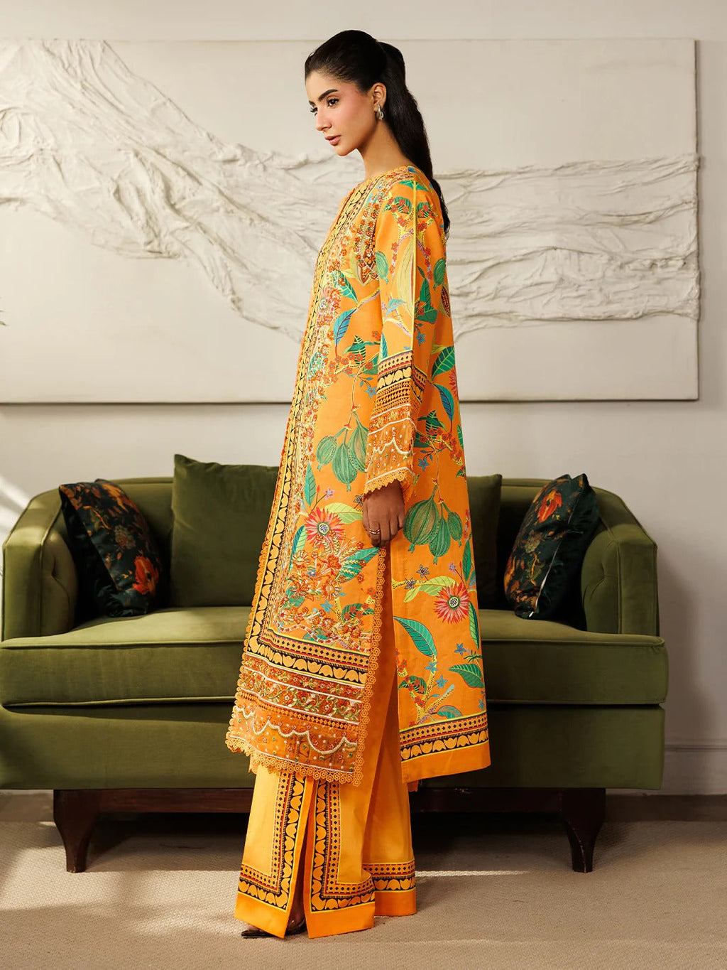L-13 | 3 PC Lawn | Leila Lawn '26 | Mahnur