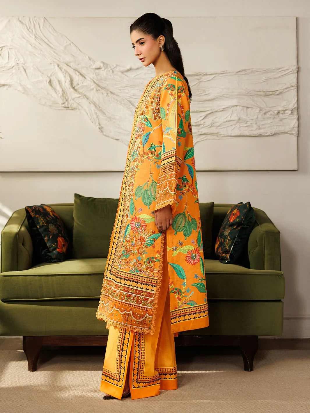 L-13 | 3 PC Lawn | Leila Lawn '26 | Mahnur