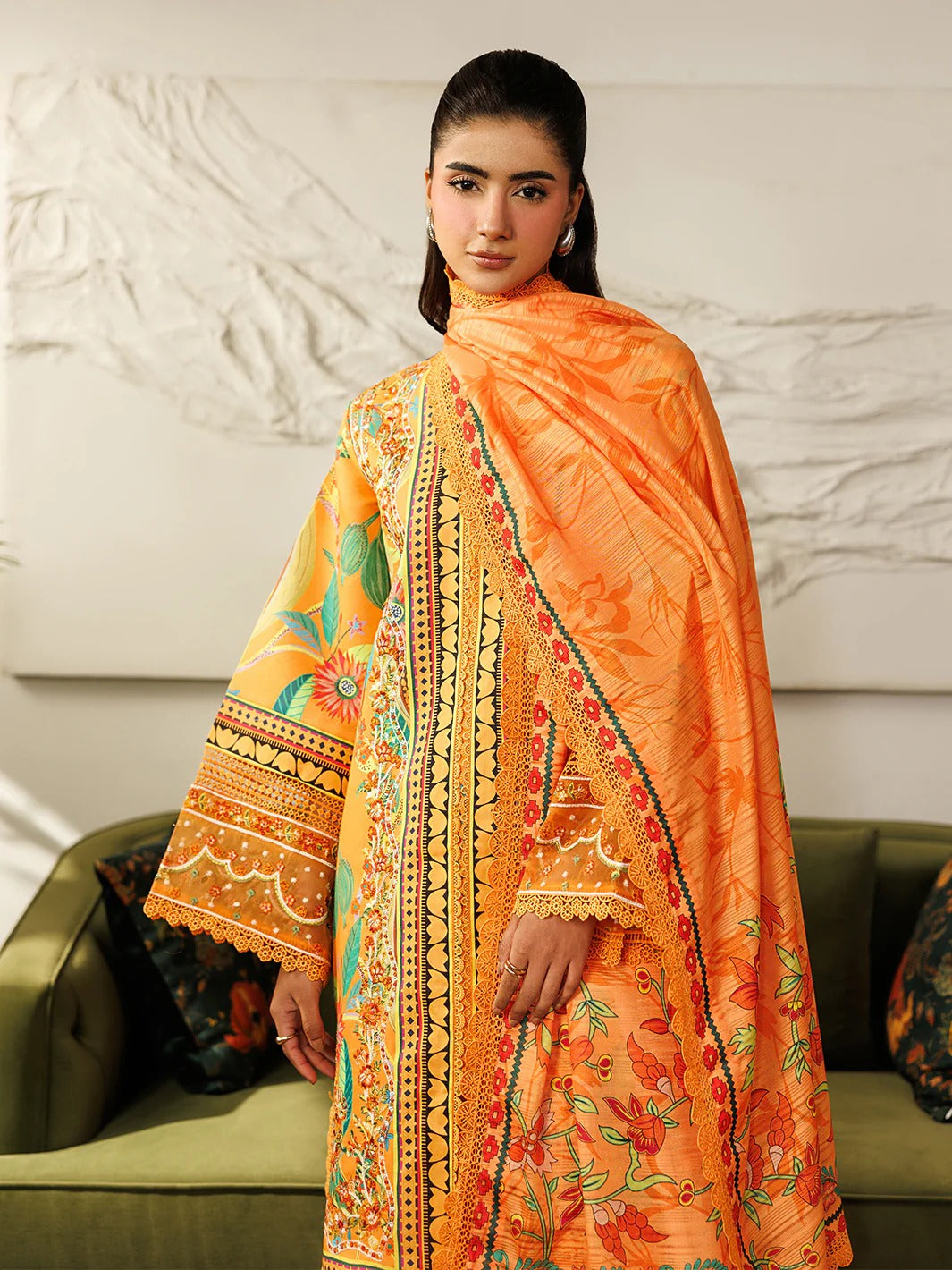 L-13 | 3 PC Lawn | Leila Lawn '26 | Mahnur