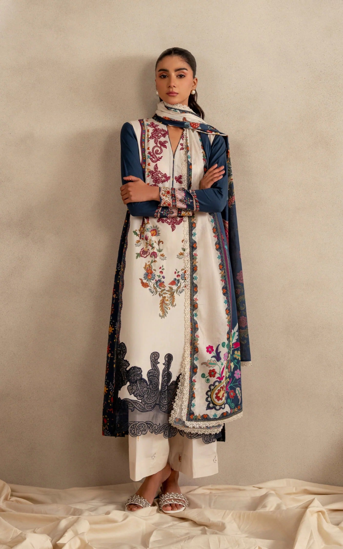 Saffron Soul MSSL-10 | 3pcs Embroidered Unstitched Summer Main image