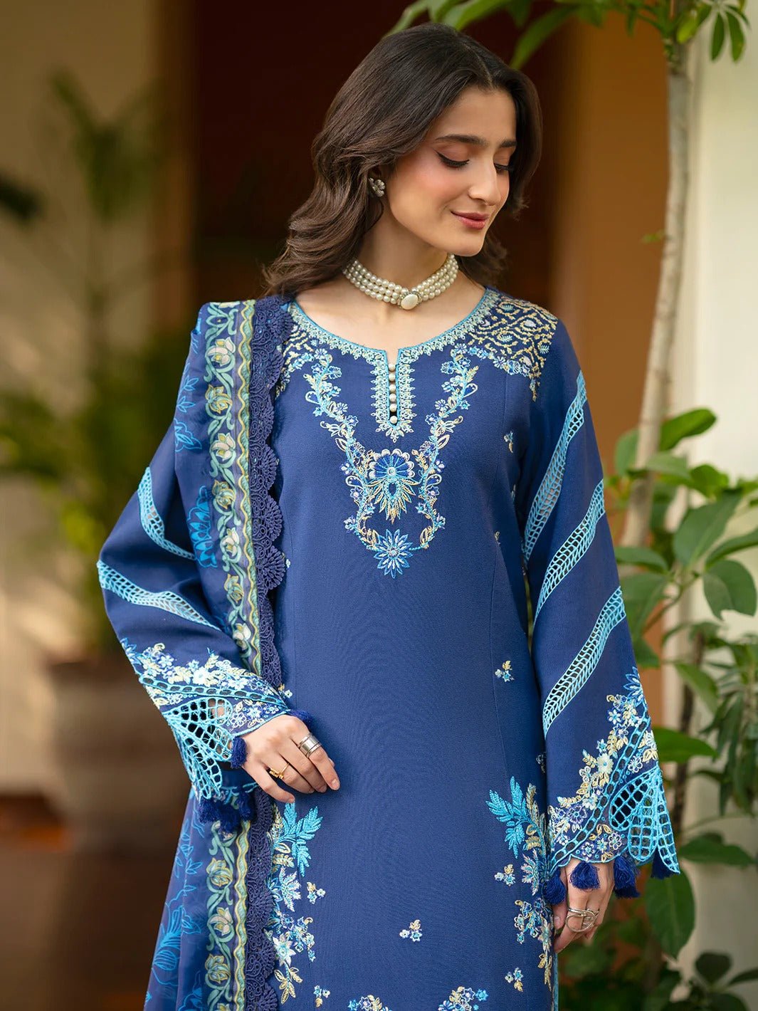 AN-002 | 3 PC Lawn I Angan Embroidered Lawn '26 I MAHNUR - Portia Fabrics
