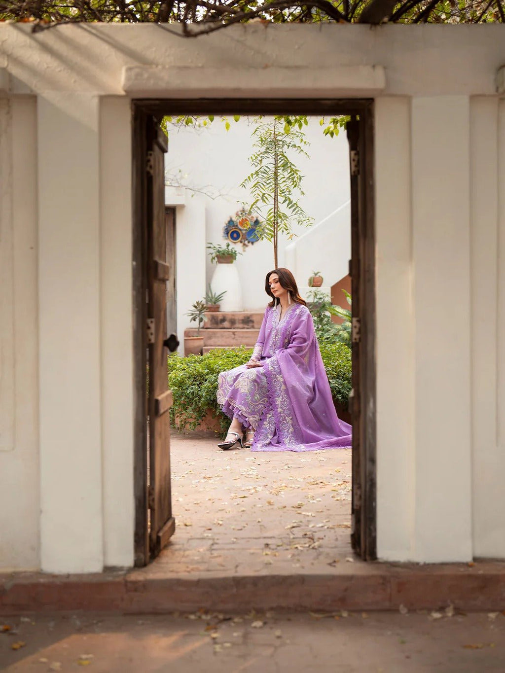 AN-009 | 3 PC Lawn I Angan Embroidered Lawn '26 I MAHNUR - Portia Fabrics