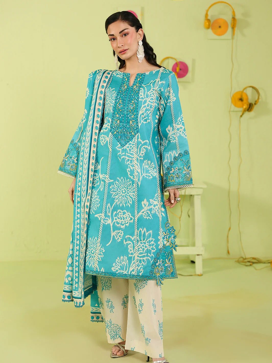AN-2-07 | 3 PC Lawn | Anaya | Mahnur - Portia Fabrics