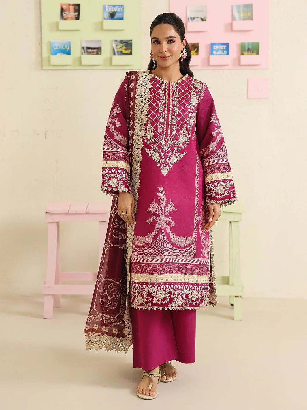 AN-2-20 | 3 PC Lawn| Anaya | Mahnur - Portia Fabrics
